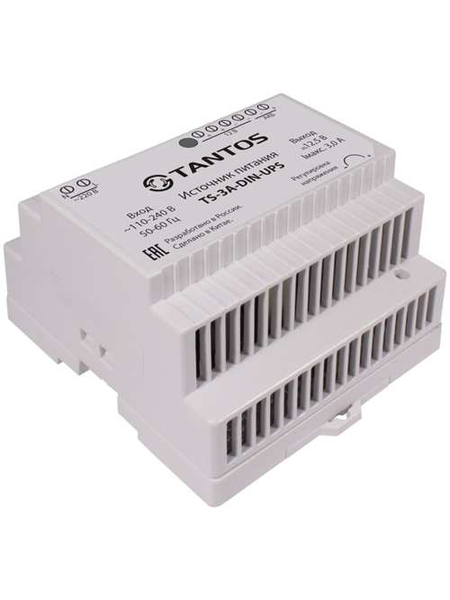 TANTOS TS-3A-DIN-UPS — источник питания на DIN-рейку 12 В, 3 А
